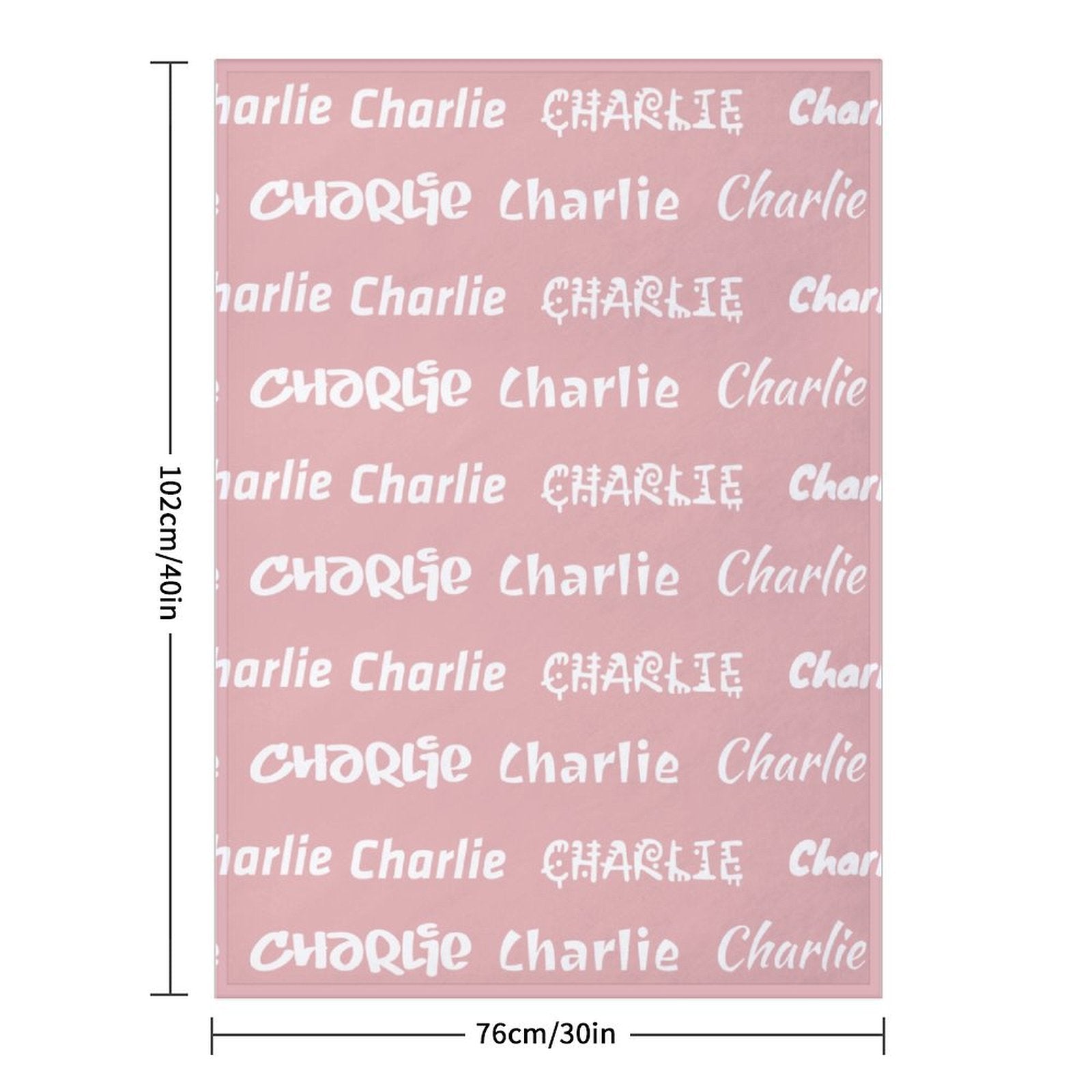 Name Pattern Pink Blanket