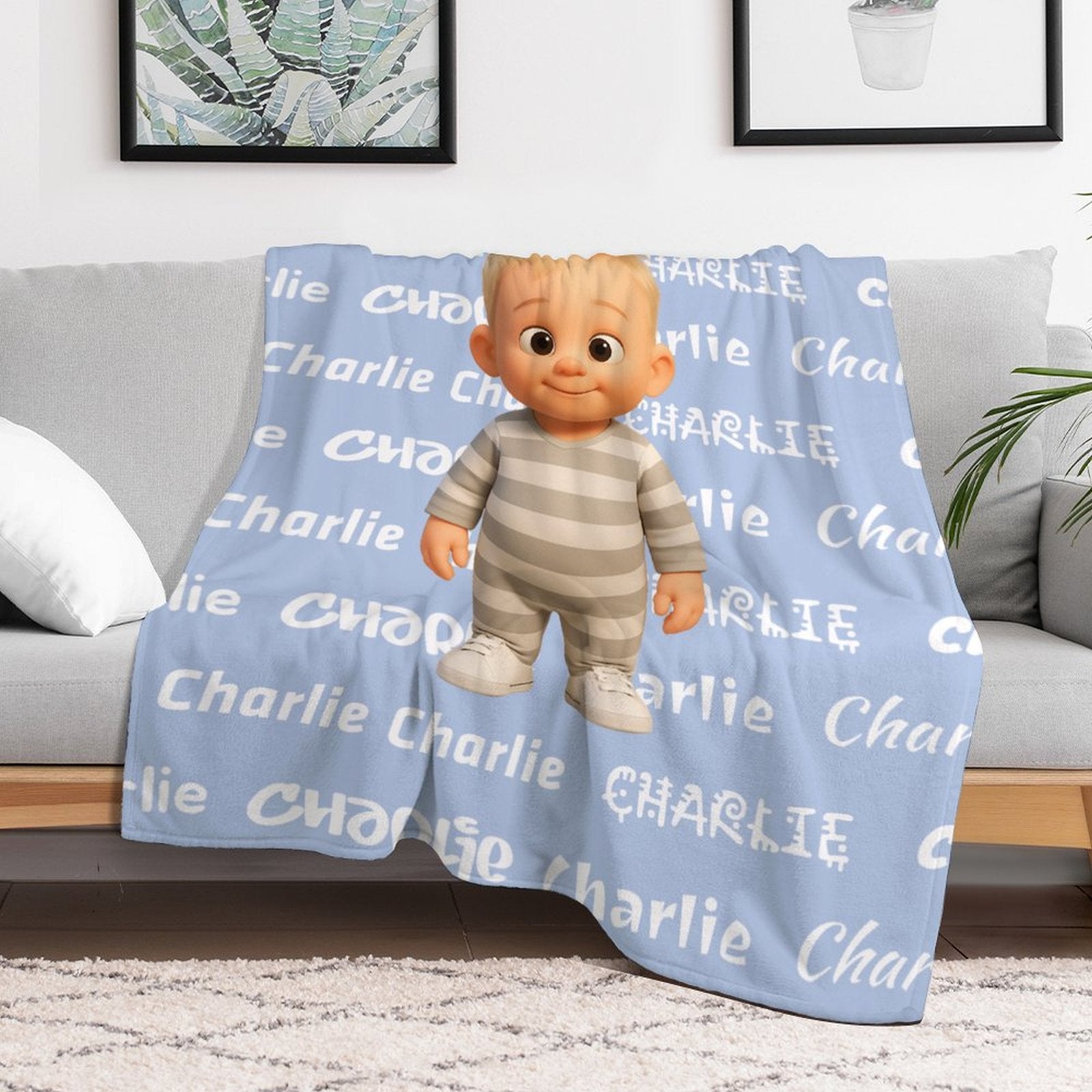 Character & Name Pattern Blanket
