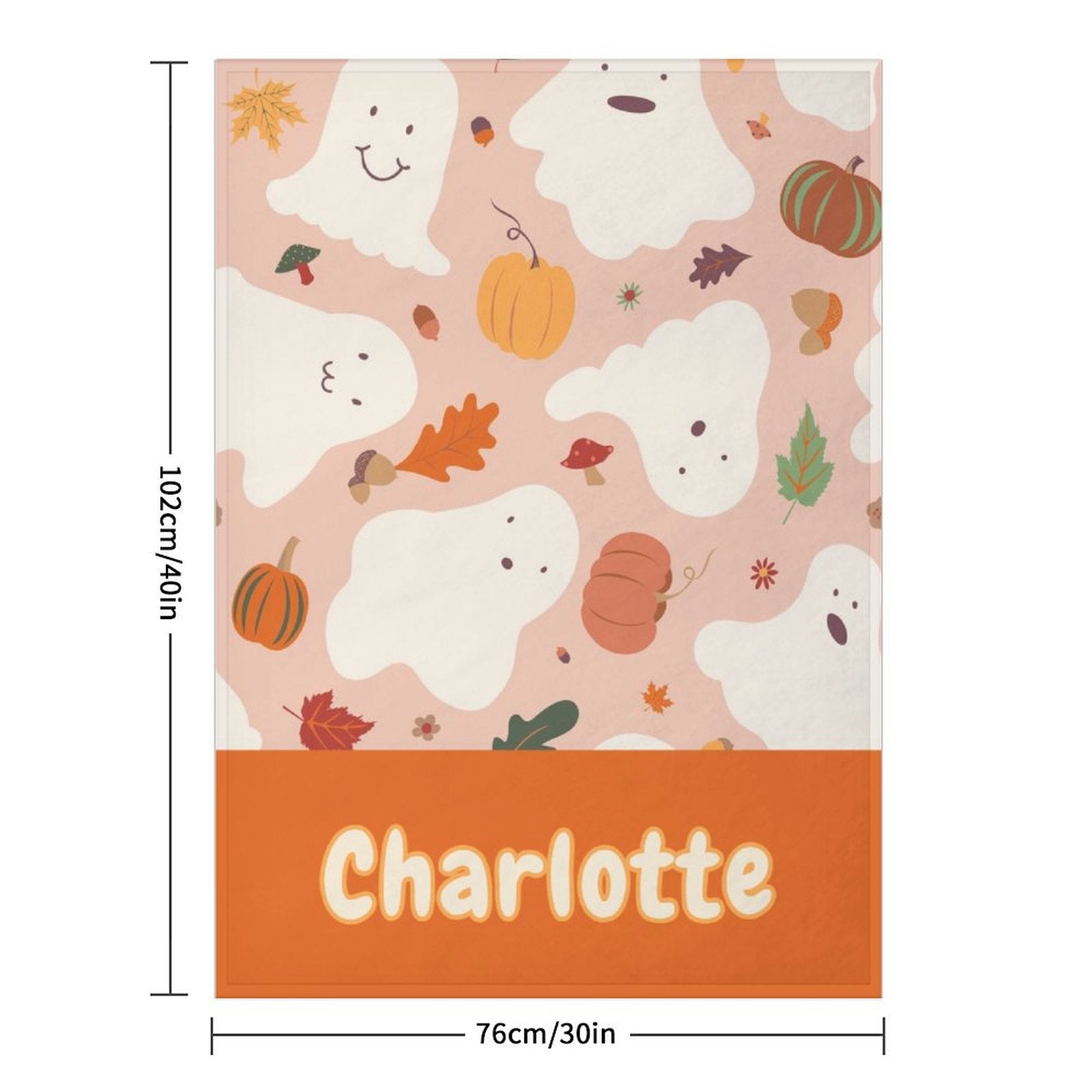 Kawaii Autumnal Ghosts Blanket