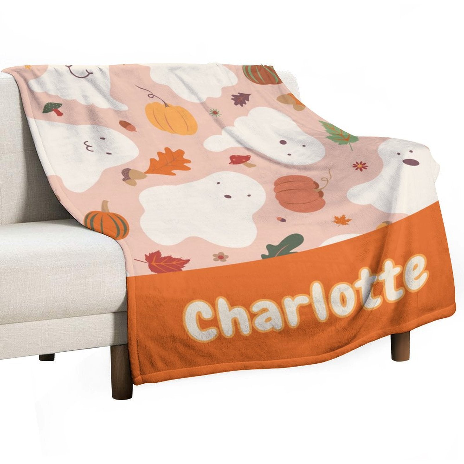 Kawaii Autumnal Ghosts Blanket