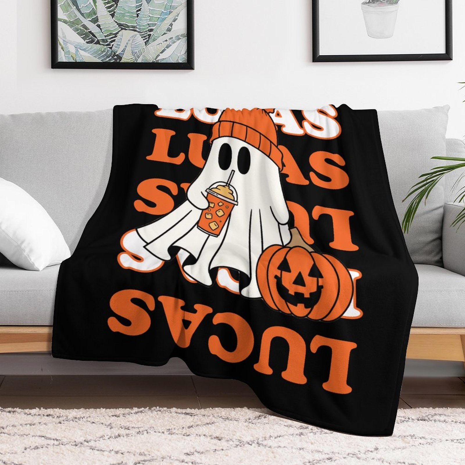 Ghost & Pumpkin Blanket