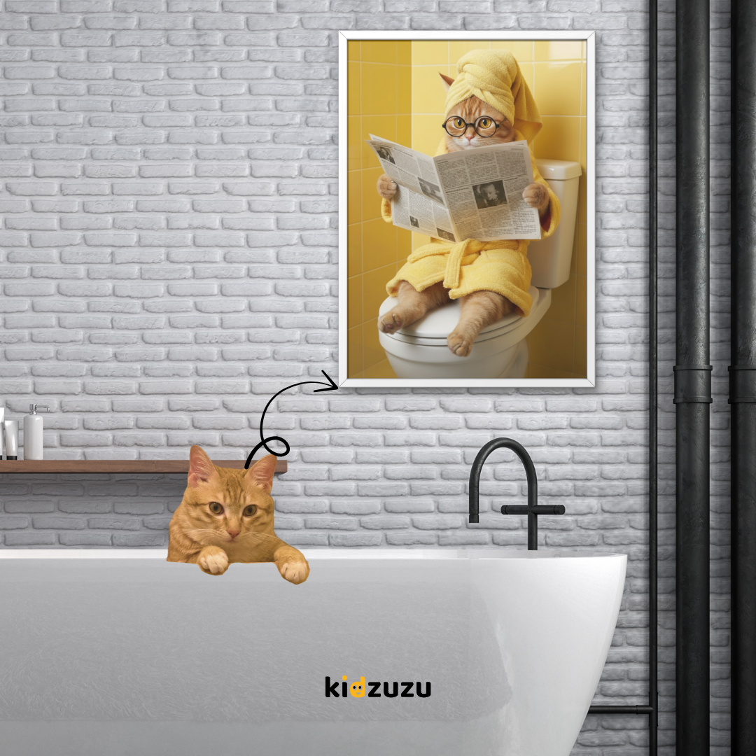 Pet in Bathroom Art
