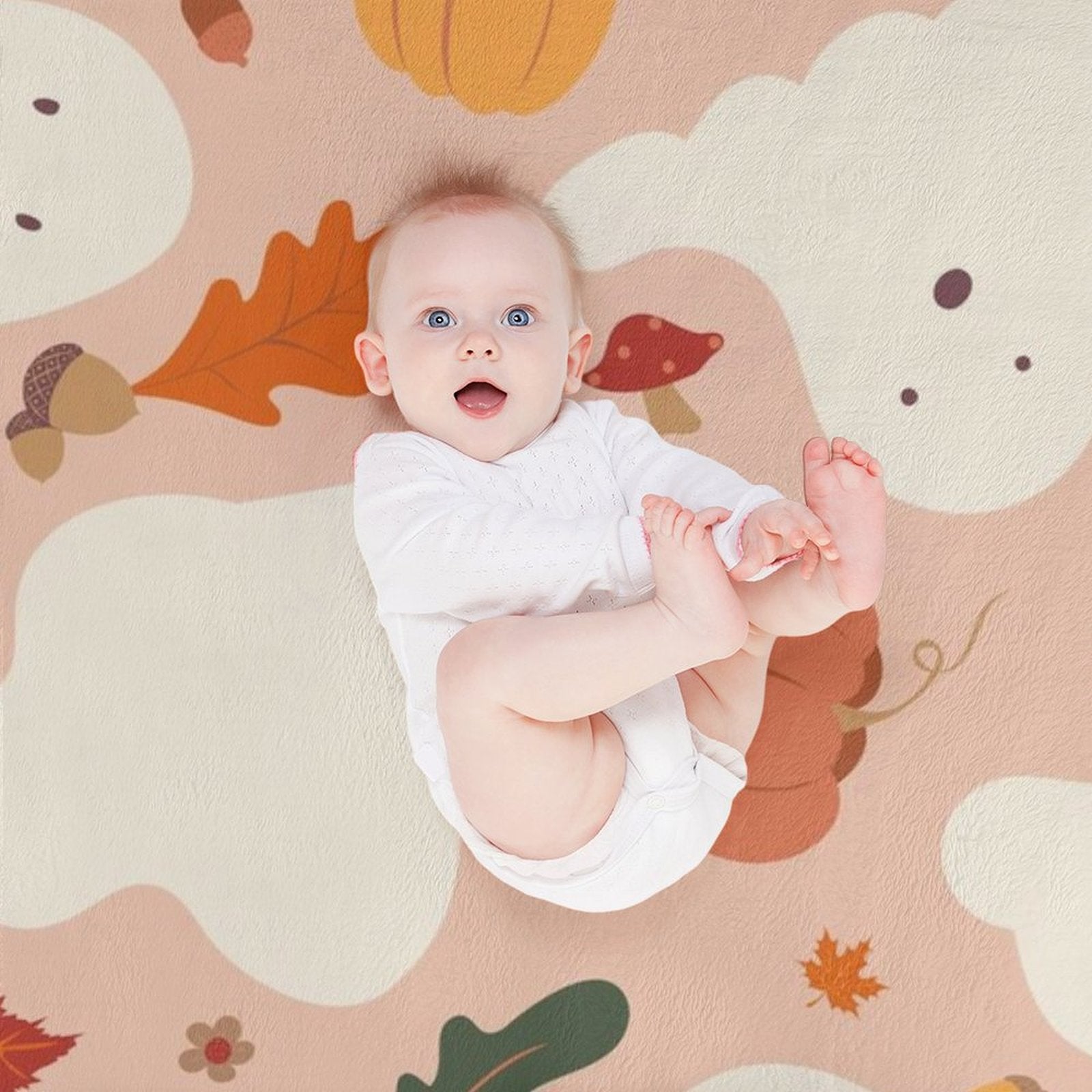 Kawaii Autumnal Ghosts Blanket