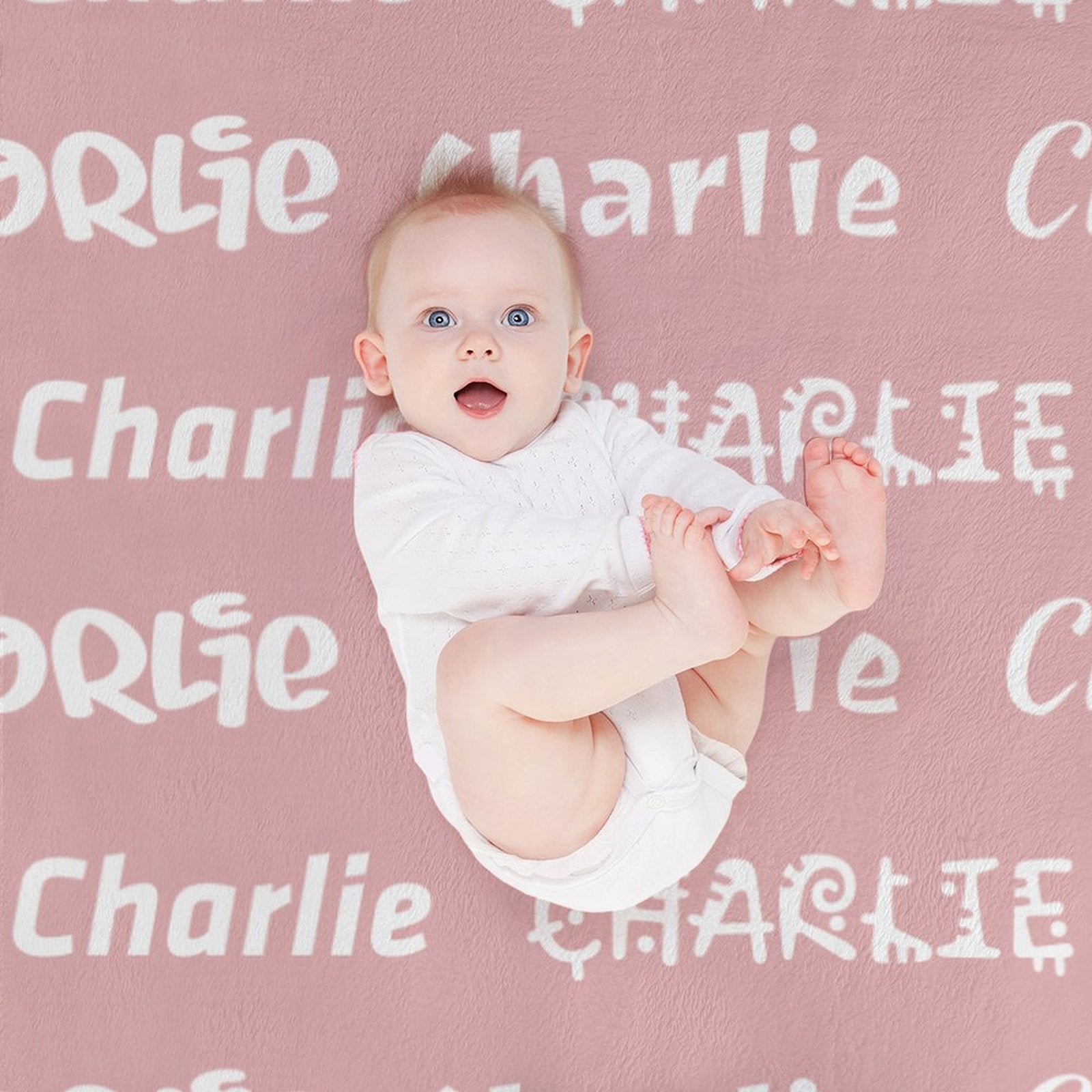 Name Pattern Pink Blanket